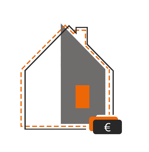 Eine 3D gerenderte Wohnung auf einen Arbeitsplan